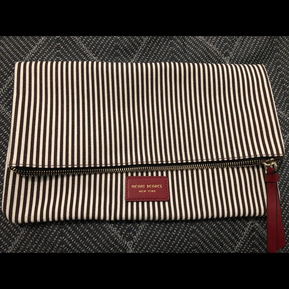 Henri Bendel canvas clutch